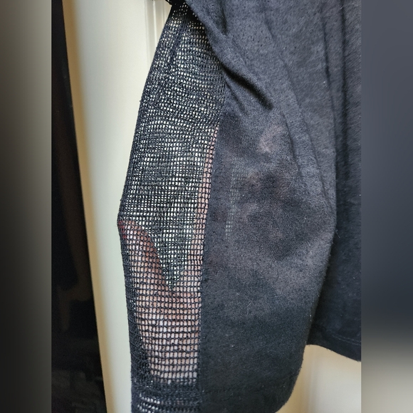 Vintage Havana Black Sheer Women's Cropped Top, Large - Picture 4 of 10